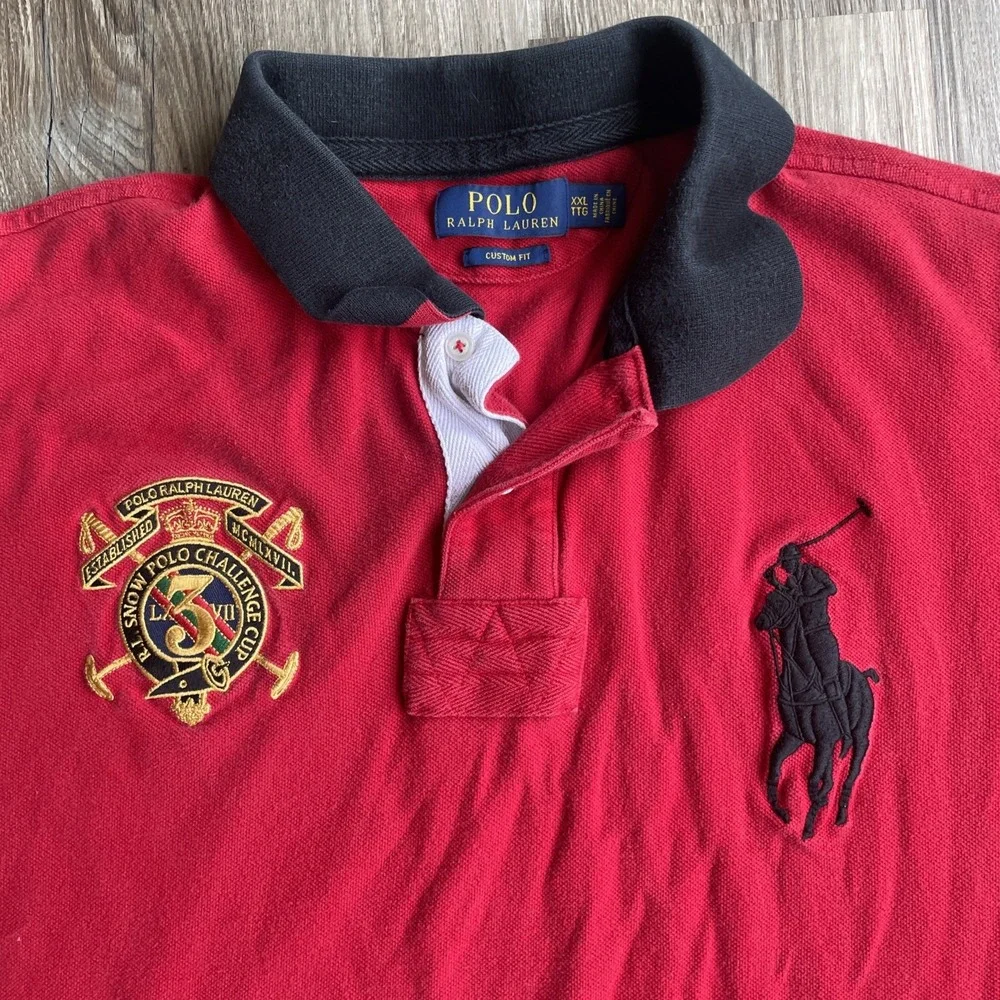 Polo Ralph Lauren Mens XXL Red Big Pony Snow Polo Challenge Cup Polo Shirt